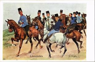 1913 Lószelídítés / Austro-Hungarian K.u.K. military officers, cavalryman. B.K.W.I. 879-6. s: Schönpflug