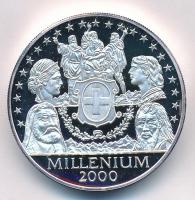 Svájc 2000. Millenium - Címer jelzett Ag emlékérem (31,35g/0.999/32mm) T:PP  Switzerland 2000. Millenium - Coat of arms hallmarked Ag commemorative medallion (31,35g/0.999/32mm) C:PP