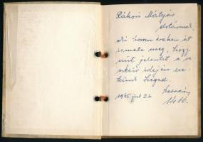 Börtönvirágok. Rákosi Mátyás részére dedikált példány.  Bp., én. Ez az írás. Kiadói zsinórfűzött egé...