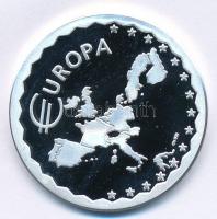 Svájc ~2004. "Európa - Luxemburg" részben festett, jelzett Ag emlékérem (14,93g/0.999/33mm...