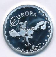 Svájc ~2004. "Európa - Ciprus" részben festett, jelzett Ag emlékérem (14,98g/0.999/33mm) T...