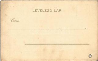 Nagyapa öröme / Hungarian folklore art postcard. Kosmos Műintézet litho (lyukasztott / punched hole)