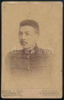 cca 1890 katonát ábrázoló vizitkártya Vörös Kálmán, Békéscsaba műterméből