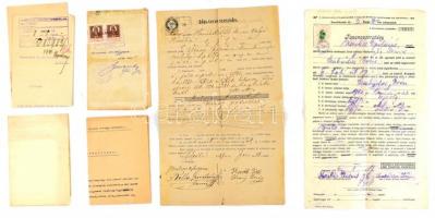 1887-1944 6 db okmány, mind okmánybélyeges