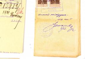 1887-1944 6 db okmány, mind okmánybélyeges