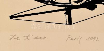 Joseph Kádár/Kádár József (L K'dar) (1936-2019): L'Horizontalisme, 1993. Szitanyomat, papí...
