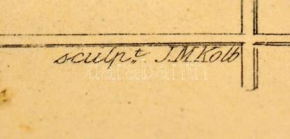 Brixen tyroli város látképe, acélmetszet, (J. M. Kolt metszette L. Lange festménye után), paszpartub...