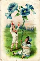 1906 Children with flowers. Emb. litho (EB)