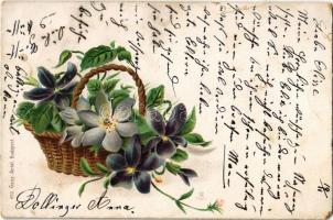 1901 Basket of flowers. Ganz Antal 459. litho (EM)