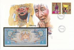 Bhutan 1N ~1981. felbélyegzett borítékban, bélyegzéssel T:I Bhutan ~1981. 1 Ngultrum in envelope with stamp and cancellation C:UNC