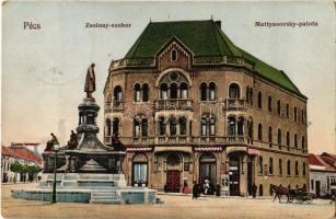1913 Pécs, Zsolnay szobor, Mattyasovsky palota, üzlet