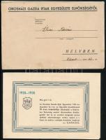 1935 Orosházi Gazda Ifjak Egyesületének 10 éves jubileumi díszközgyűlésének meghívója, borítékkal