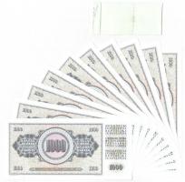 Jugoszlávia 1978. 1000D (10x) sorszámkövetők, valamint mindegyiken nyomdahiba "GUVERNE" + ...