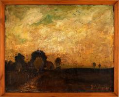 Görgényi István (?-): Ősz táj. Olaj, farost, jelzett, keretben, 38x50 cm