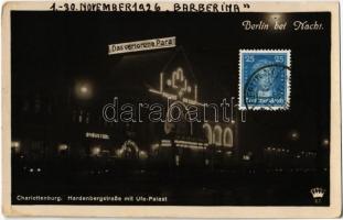 1926 Berlin, Charlottenburg, Hardenbergstraße mit Ufa-Palast am Zoo, Bräustübl, bei Nacht / cinema, inn at night. TCV card (EK)