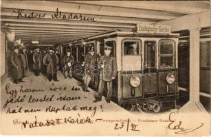 1902 Berlin, Hoch- u. Untergrundbahn, Potsdamer Bahnhof / elevated railway and subway, railway station, train (EK)