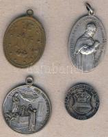 1800-as évek végétől 1938-ig 4db klf vallásos emlékérem, zseton T:2,3