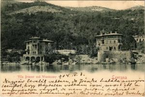 1904 Lovran, Lovrana, Laurana; Villa Brenner und Wraniczany / villas. Verlag Federico Cretich (EK)