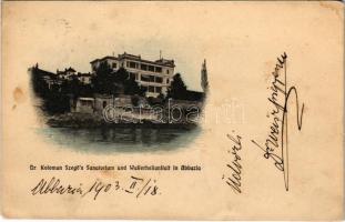 1903 Abbazia, Opatija; Dr. Koloman Szegős Sanatorium und Wasserheilanstalt / spa, sanatorium (fl)