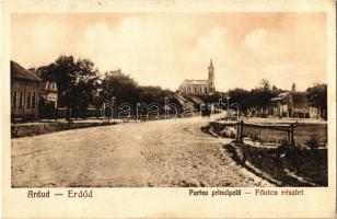 Erdőd, Ardud; Partea principala / Fő utca, templom. Fecser János kiadása / main street, church (fl)