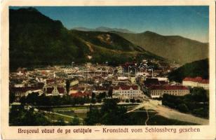 Brassó, Kronstadt, Brasov; Brasovul vazut de pe cetatuie / vom Schlossberg gesehen / látkép / general view (EB)