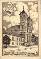 1931 Budapest II. A Ferenciek Margit körúti temploma és rendháza, művészlap s: Pethely (EK)