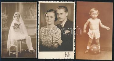 cca 1920-38 össz. 9 db portré felvétel különféle kaposvári műtermekből (Elite Fotószalon, Farkas, Be...