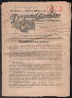 1928 Dunántúli Szántóvető, Mezőgazdasági és közgazdasági szaklap, az Alsódunántúli Mezőgazdasági Kamara hivatalos lapja. Kaposvár, VI. évf., 1. szám, 1928. jan. 15.  Néhány korabeli reklámmal és fekete-fehér képpel illusztrált. Részben felvágatlan példány. Borítón és néhány lapon apró foltokkal, borító és első néhány oldal lap alján szöveget nem érintő hiánnyal. Nagyon ritka!