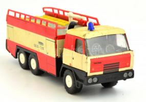 Régi csehszlovák Tátra tűzoltó autó lemezjáték, az egyik szirénánál lepattanással, az egyiken műanyag rácson töréssel,20x8x5,5 cm