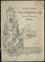 1917-19 Igali Járási Takarékpénztár betéti könyv, sok bejegyzéssel, papírkötés illusztrált borítóval, Posner Bp, foltos.