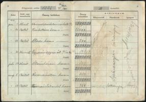 1917-19 Igali Járási Takarékpénztár betéti könyv, sok bejegyzéssel, papírkötés illusztrált borítóval...