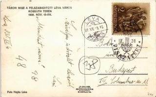 1938 Léva, Levice; bevonulás, tábori mise. Foto Hajdu / entry of the Hungarian troops, military camp...