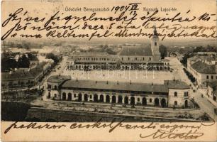 1904 Beregszász, Beregovo, Berehove; Kossuth Lajos tér, piac, vásár / square, market (EK)