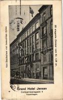 1910 Copenhagen, Kobenhavn; Grand Hotel Jensen. Colbjornsensgade 4. / hotel advertising card, automobile (EK)