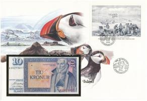 Izland 1961. 10K borítékon grönlandi bélyeggel, bélyegzéssel T:I  Iceland 1961. 10 Kronur in envelope with Greenlandic stamp and cancellation C:UNC
