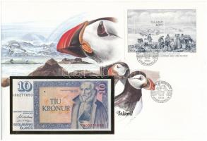 Izland 1961. 10K borítékon grönlandi bélyeggel, bélyegzéssel T:I  Iceland 1961. 10 Kronur in envelope with Greenlandic stamp and cancellation C:UNC