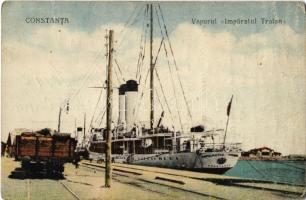 1928 Constanta, Vaporul Imparatul Traian / Romanian steamship (EB)