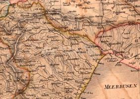 1829 Südliches Italien, Geograph Instituts, gyűrődésekkel, hajtásokkal, 57,5x44 cm