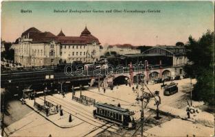 Berlin, Bahnhof Zoologischer Garten und Ober-Verwaltungs-Gericht / street view, railway station, tram, court (fl)