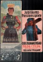 cca 1940 5 db utazási prospektus, 2 német, 3 magyar, benne Tihany