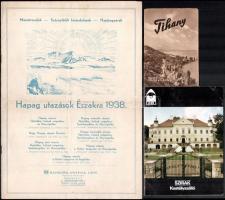 cca 1940 5 db utazási prospektus, 2 német, 3 magyar, benne Tihany