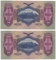 1930. 100P (2x) sorszámkövetők, nyomdai papírránccal T:I Adamo P17