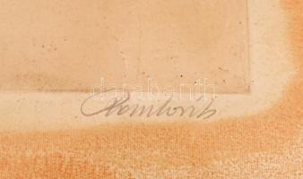 Paulovits Pál (1892-1975): Tanulmányfej. Színes rézkarc, papír, jelzett, lap széle kissé foltos, üve...