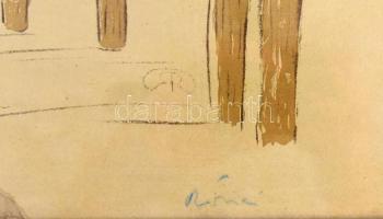 Rippl-Rónai József (1861-1927): Lugasban (Iparos család vasárnap), 1896. Színes litográfia, papír. J...