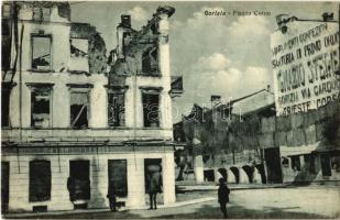 Gorizia, Görz, Gorica; Piazza Corno / WWI destruction, square and building ruins