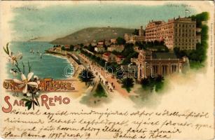 1898 Sanremo, San Remo; Hotel Royal. Louis Glaser Art Nouveau, floral, litho (small tear)