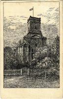 1926 Győr, Püspökvár. Valentin Károly "Győri régi műemlékek" sorozata I. Eszperantó lap s: Valentin Károly (EK)