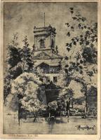 1942 Győr, Püspökvár anno 1400. Tóth János kiadása s: Pfannl Egon (EK)