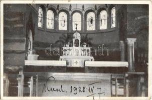 1928 Kaposvár, Szent Imre templom, főoltár, belső (szakadás / tear)