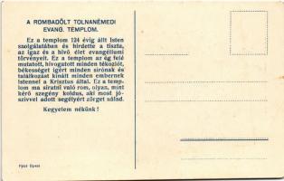 Tolnanémedi, a romba dőlt evangélikus templom (EK)